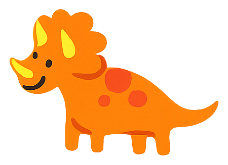 Oranžový triceratops