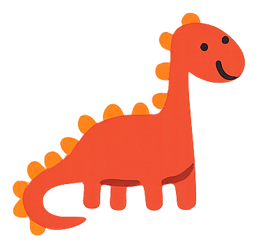 Červený usmiaty dinosaurus